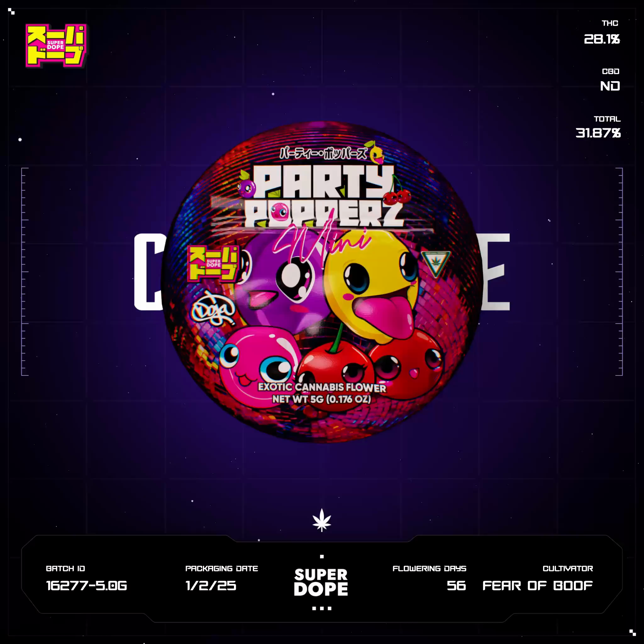 Party Popperz Batch #16277-5.0G