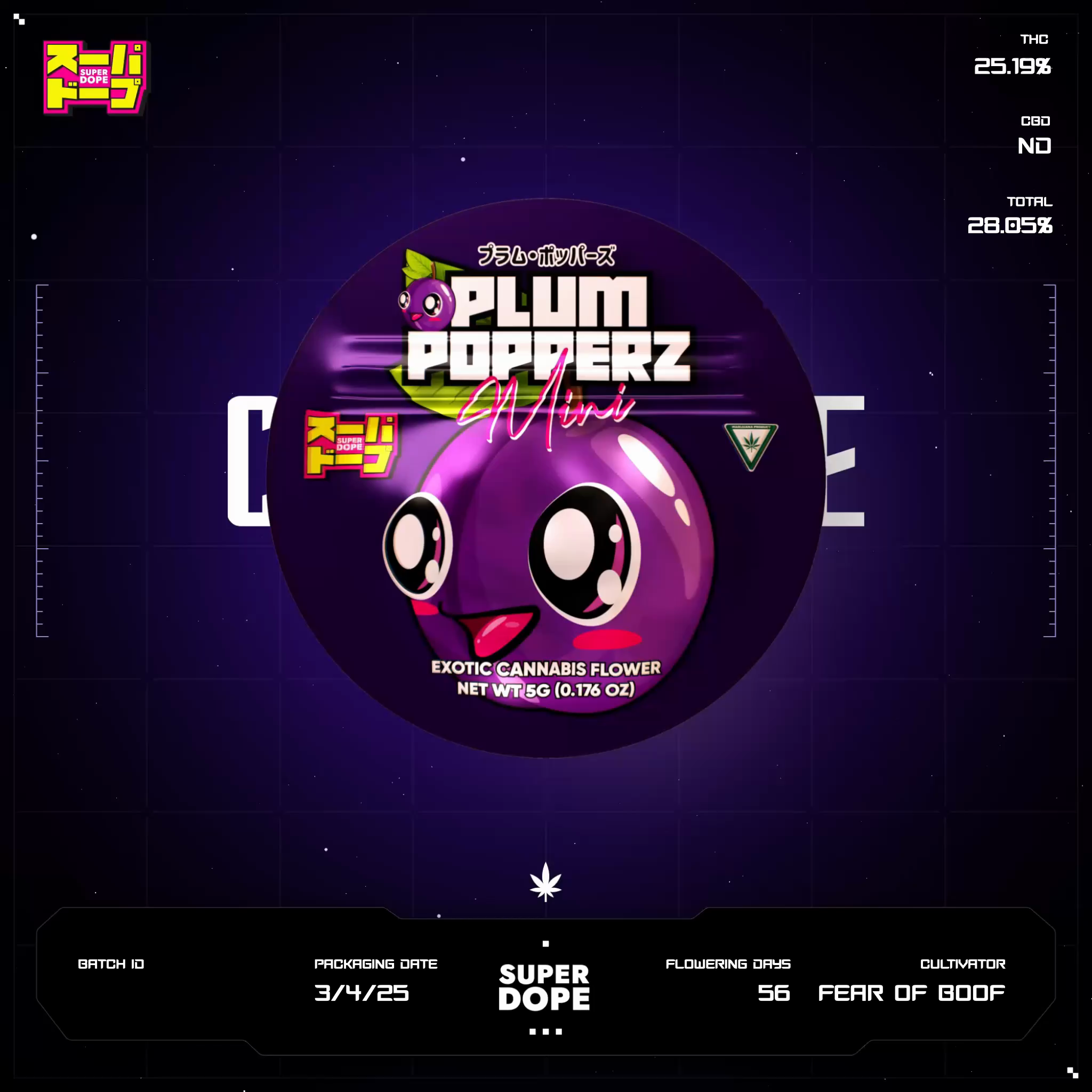 Plum Popperz Batch #20457-5.0g