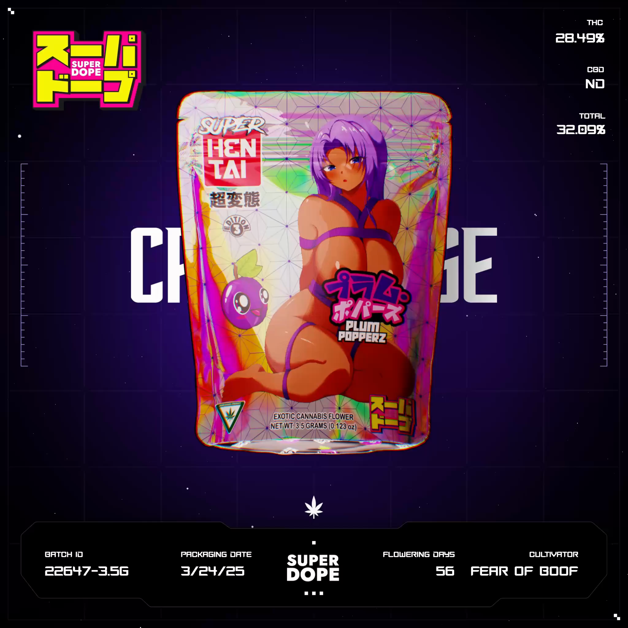 Plum Popperz Batch #22647-3.5G
